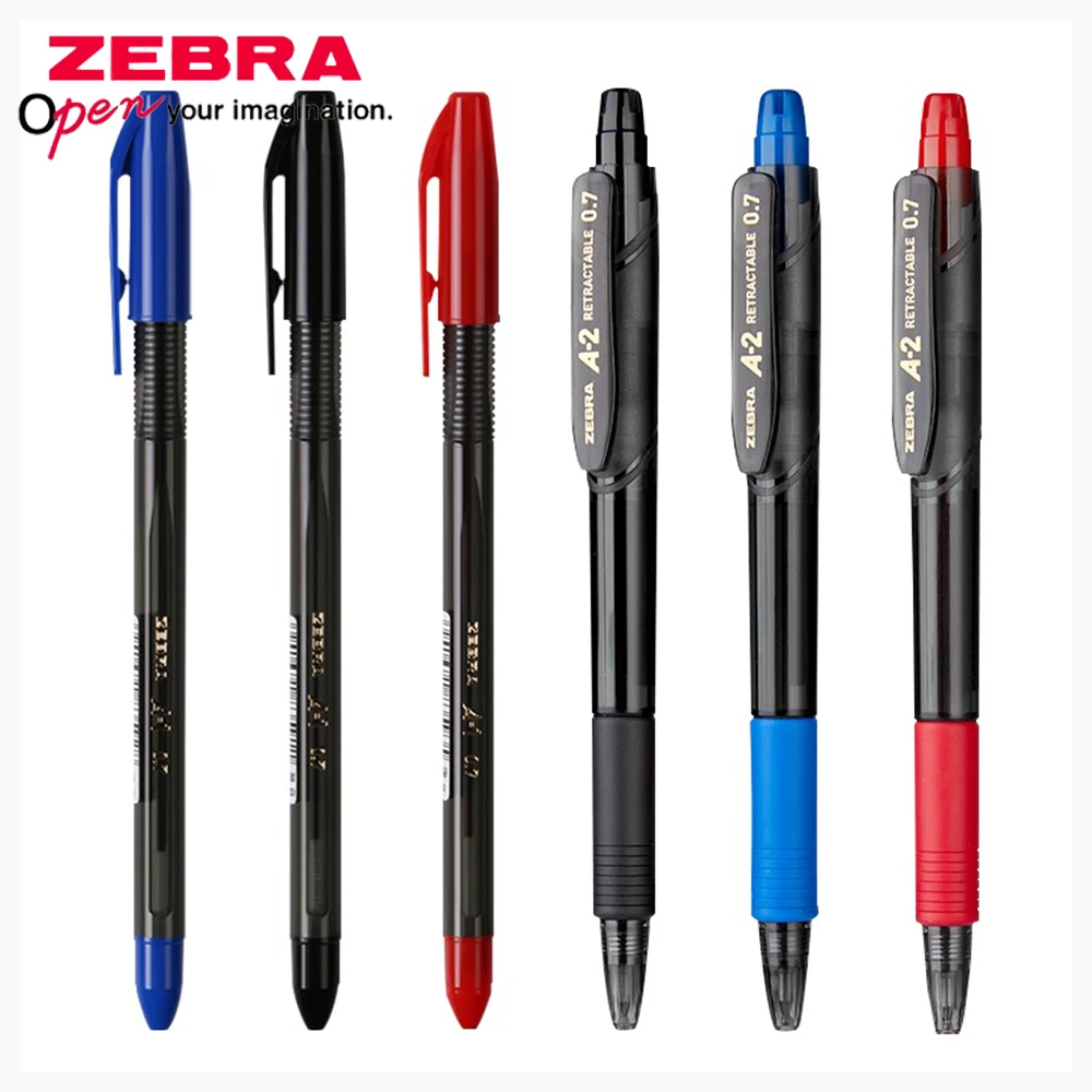 

3pcs Japan ZEBRA Oil Ballpoint Pens Black Blue Red Half Needle Pen Tip A1/A2 Smooth Medium Oil Pen 0.7mm School Stationery