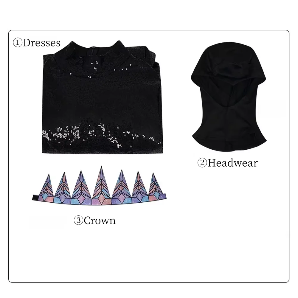 Evil Queen Cosplay Costume Movie Snow Whites Cosplay Outfit Fancy Dress Up Halloween Carnival Dresses Headwear Crown Suit view 5