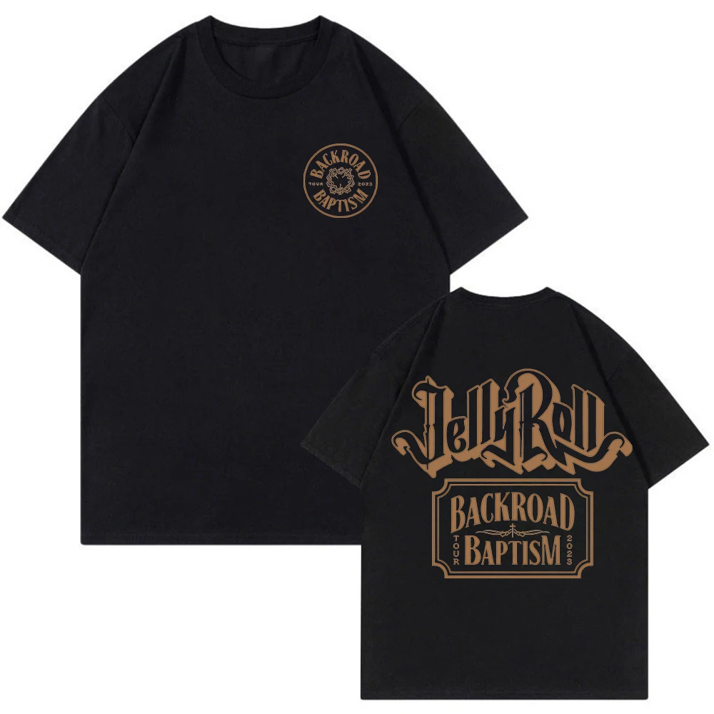 Jelly Roll Logo T-shirt  Merch Fashion Crewneck Short Sleeve Tee Women Men's Tshirt 2023 Backroad Baptism Tour Clothes