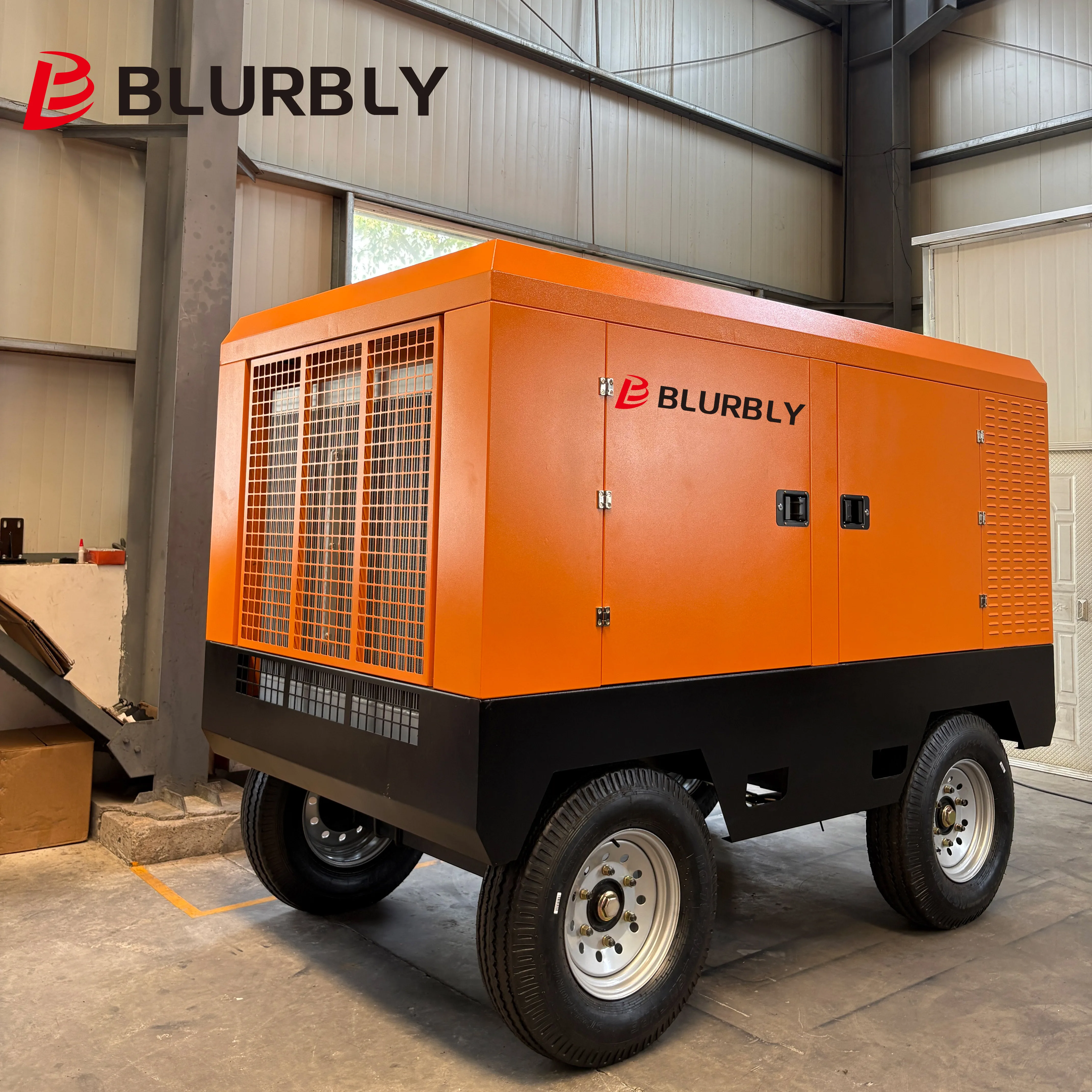 Blurbly Diesel Screw Air End 650CFM Two-stage Compression 18bar Portable Tyre Inflator Air Compressor