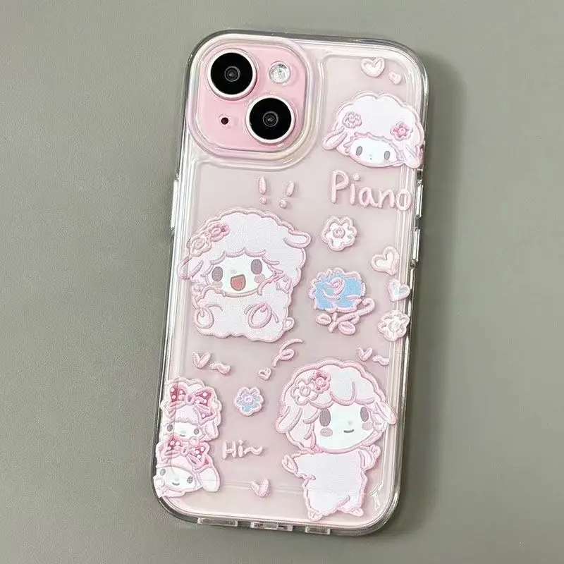 Cute little lamb in pink and blue Phone Case for iPhone 16 15 14 13 12 11 Pro Max XS X XR 8 7 Plus SE Y2K Soft Clear Cover