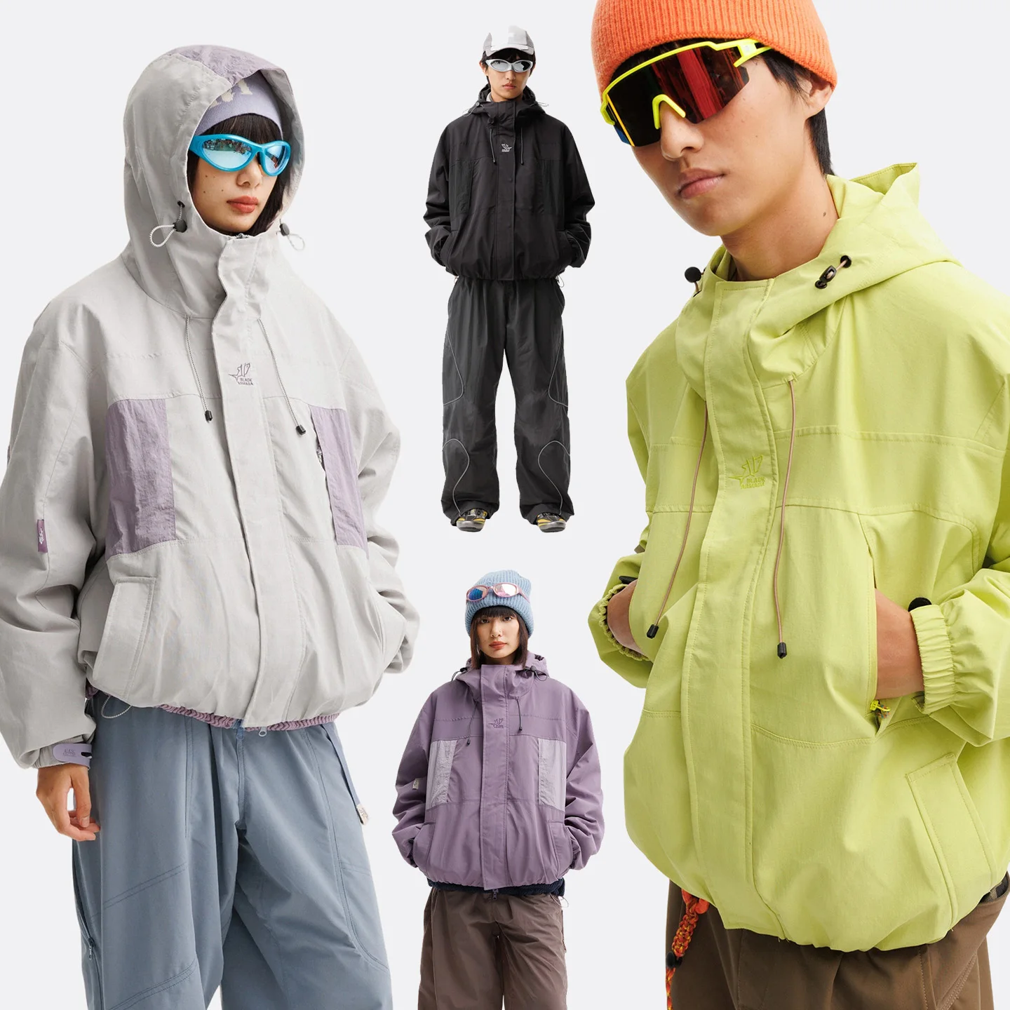 Outdoor Wasserdichte Nylon Tack Cargo Jacke Männer Frauen Vintage Mode Sport Techwear Kapuzenjacke Unisex Streetwear Mantel