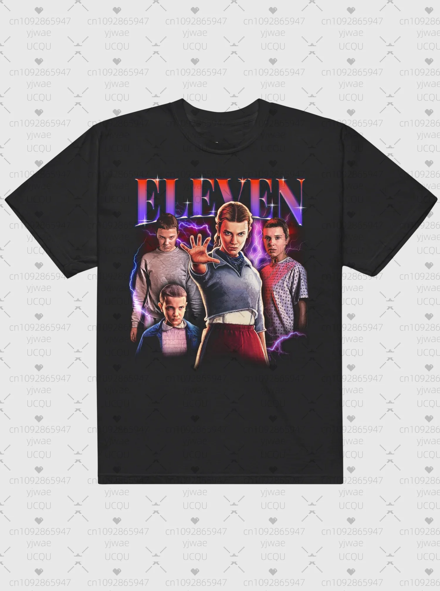 2025 أطفال الكبار قصيرة الأكمام الجولة الرقبة تي شيرت الراحة الألوان أحد عشر قبة الموقد تأثيري تي شيرت غريب شيء تأثيري الملابس