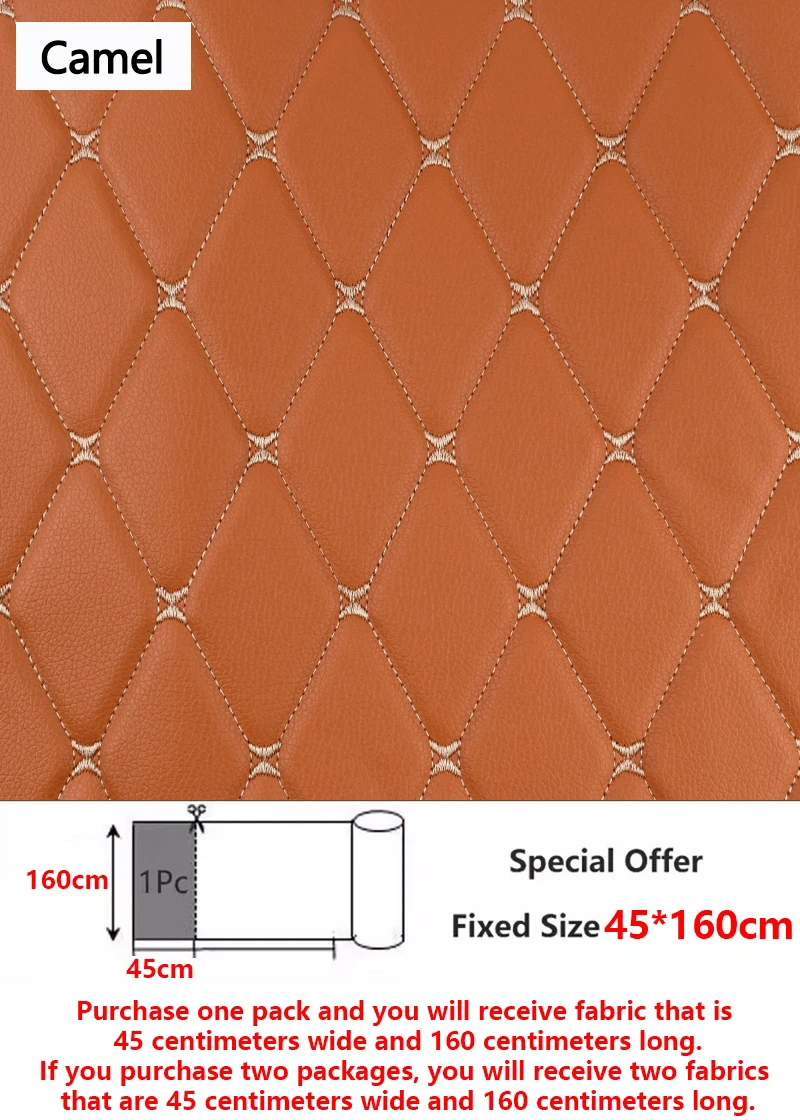 45/90 x 160 cm Sonderangebot bestickter karierter Stoff, Schwamm-Zwischenschicht-Lederstoffe für die Dekoration des Autos im Sitzkissen