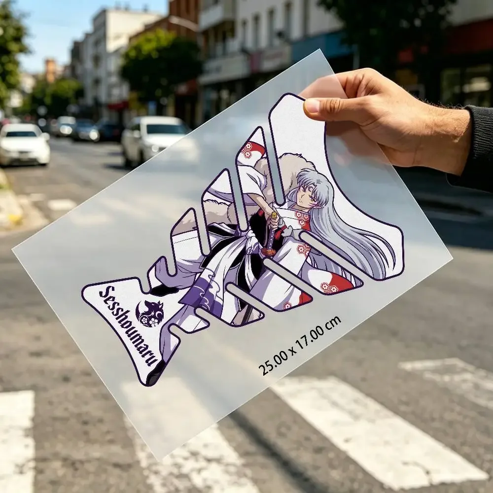 Decal Waterproof Motorcycle Gas Tank Sticker Vinyl Graphics Motorbike Decor Accessories For Anime S-Sesshoumaru Flat Fishbone