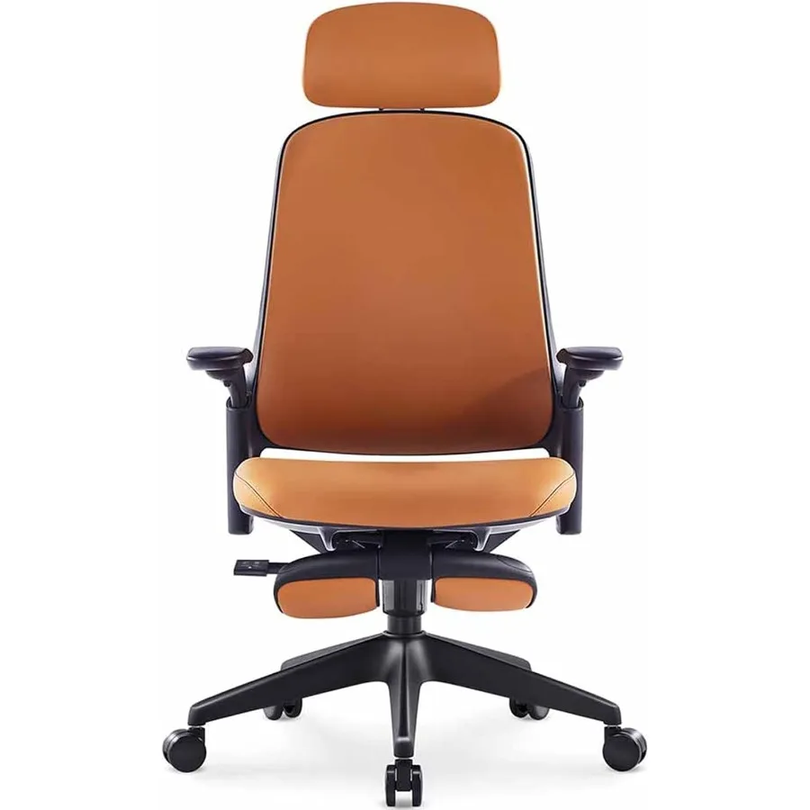 Boss Pro Leather Ergonomic Office Chair with Footrest - Executive Chair, 4D Armrests, Adaptive Lumbar, 125° Recline, 300lb Capa