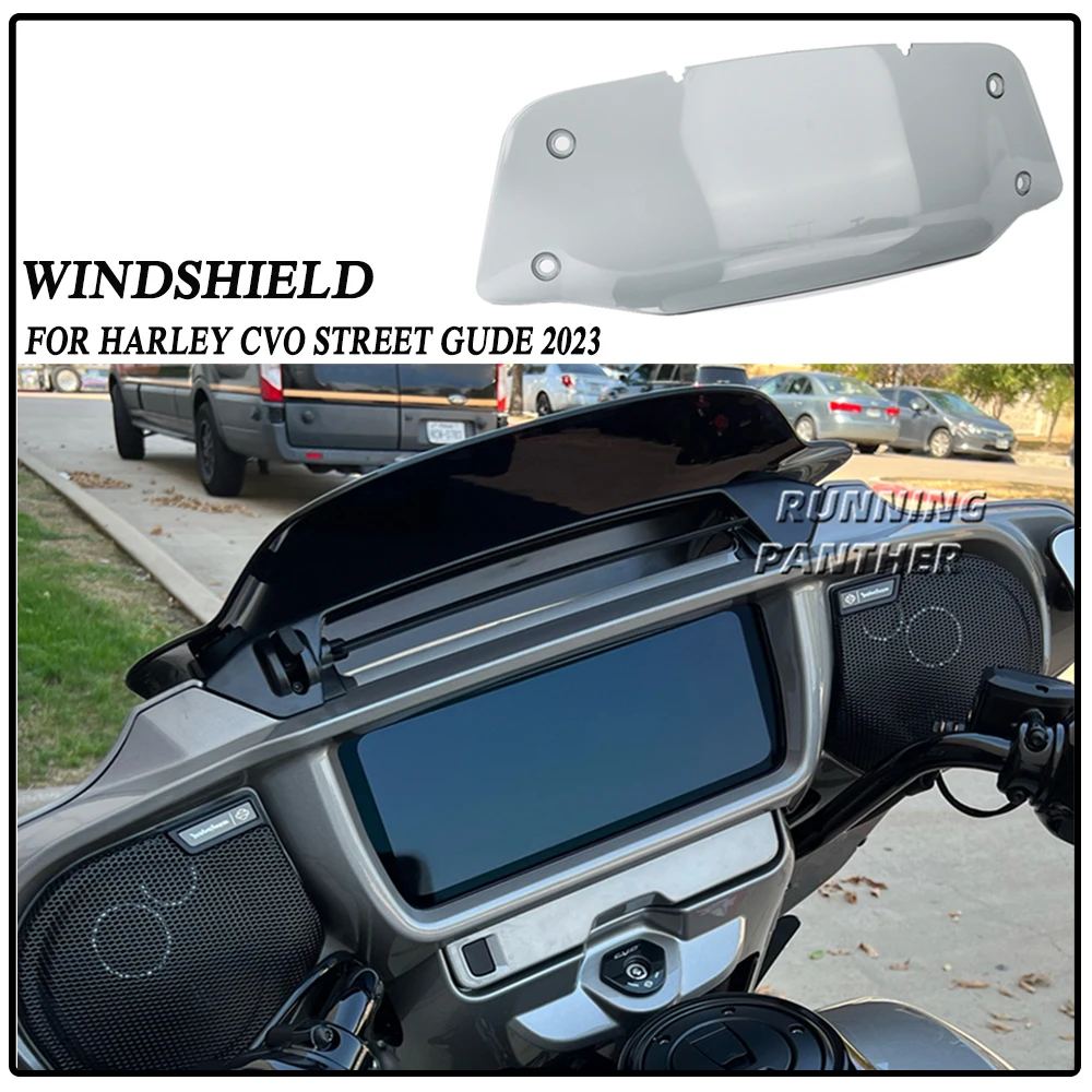 

NEW Motorcycle Accessories Street Sliding With 5-Inch Front Windshield For CVO Street Glide 2023 2024 FLHXSE Smoke Shield
