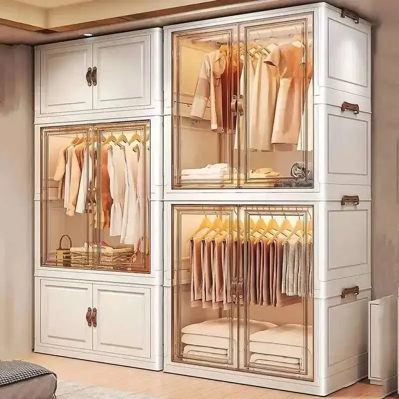 Bedroom Luxury Door Organizer Storage Partitions Wardrobe Space Saving Cheap Simple Closet Clothes Vestidores Trendy Furniture