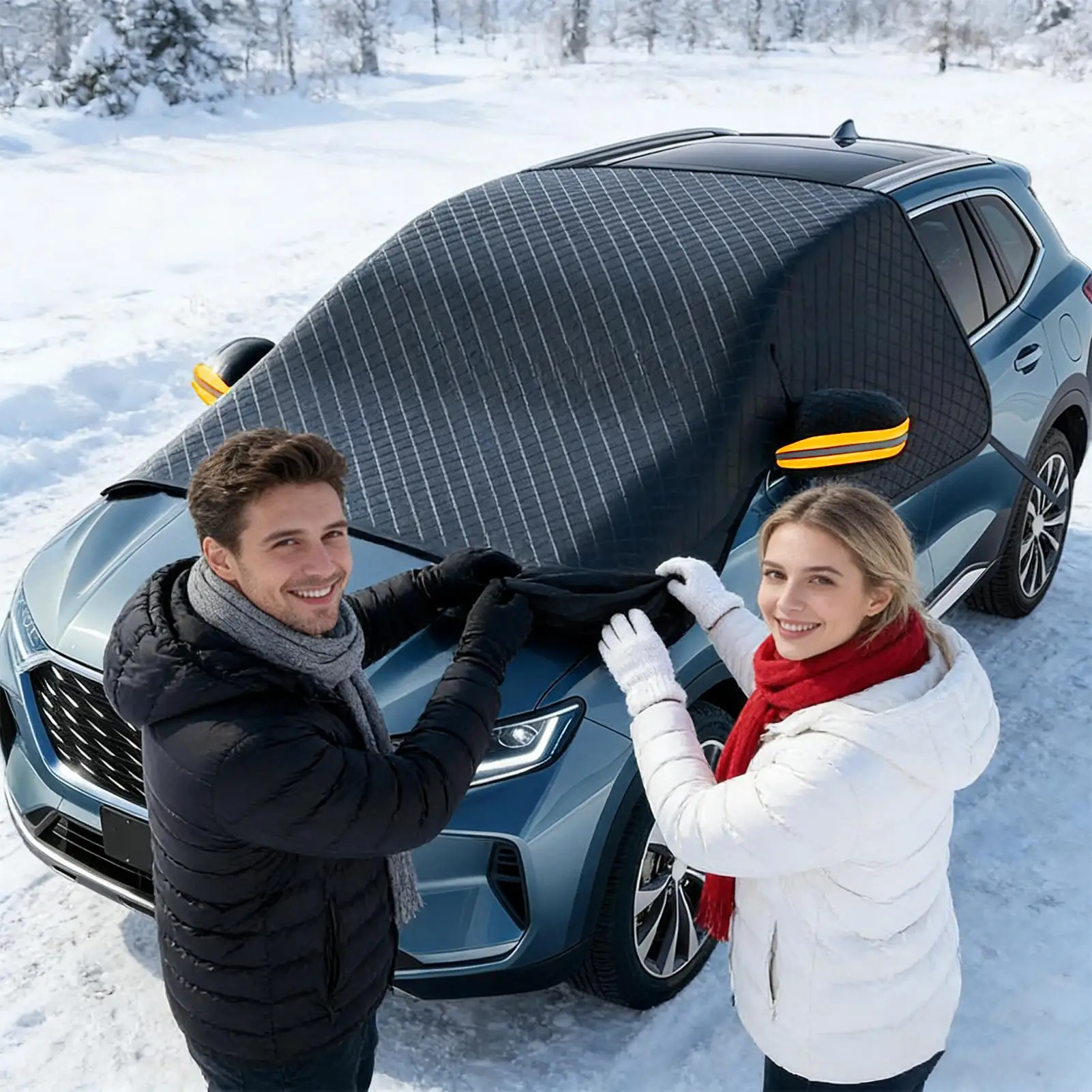 Car Windscreen Shade Foldable UV Protection Anti-Frost Extra Thick Car Windscreen Frost Protector For Sedan Hatchback Commercial