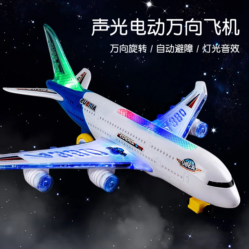 

Flash/Music A380 Aircraft Model,Electric Universal Rotation, Automatic Obstacle Avoidance,Abs Children's Drop Resistant Toy,XT40