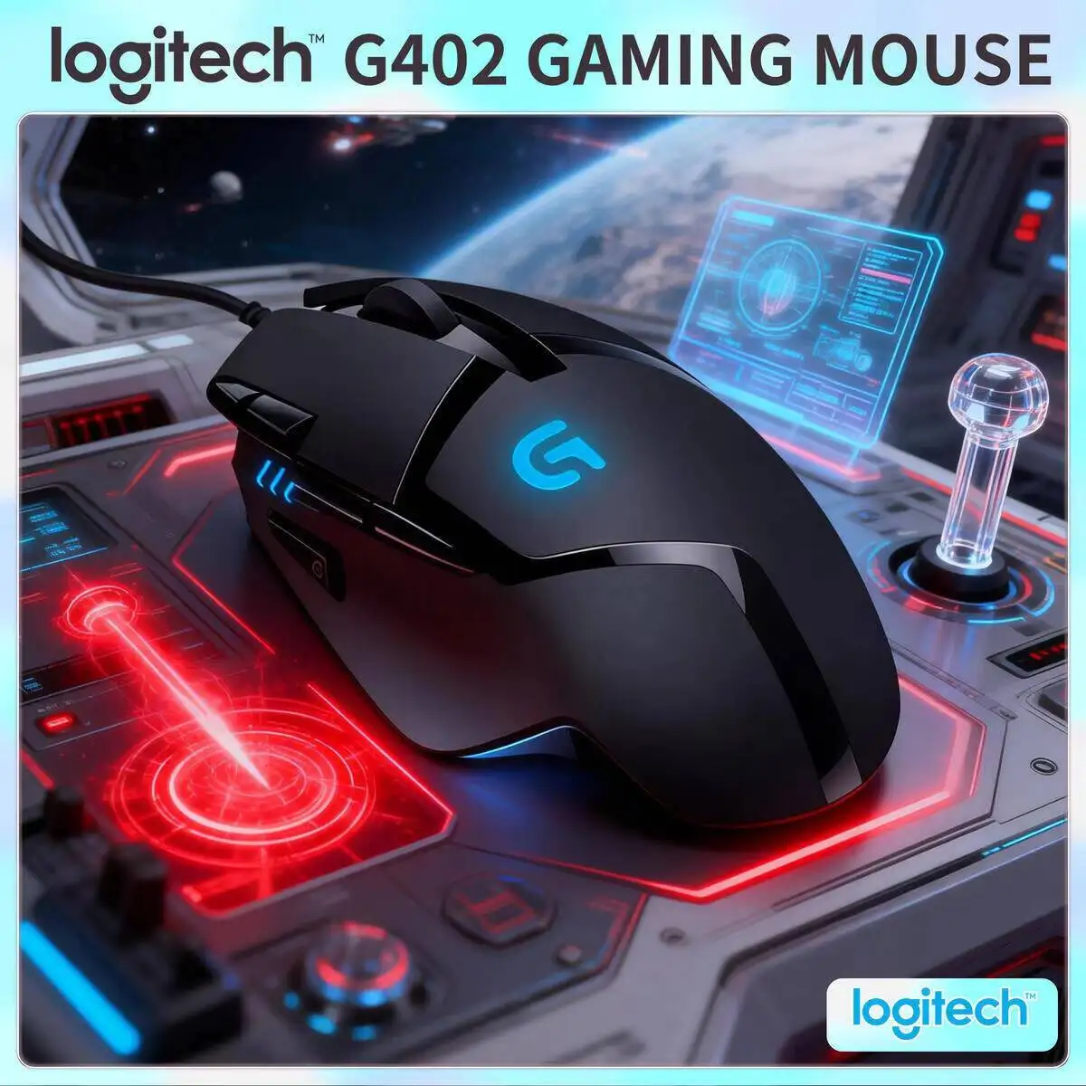 

Logitech G402 Hyperion Fury Gaming Mouse 32-Bit ARM Processor 4 DPI Modes Anti-Slip Grips for PC Laptop