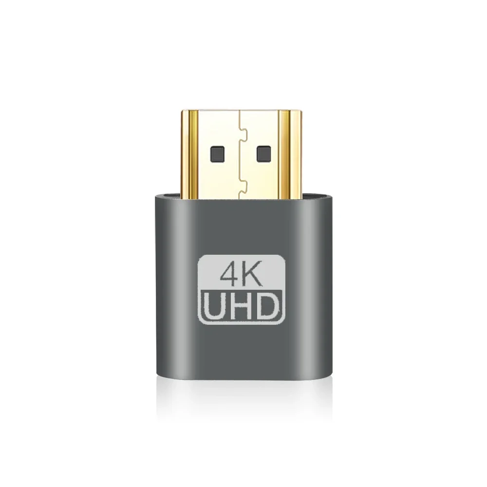 1pcs VGA Virtual Display Adapter HDMI-compatible 1.4 DDC EDID Dummy Plug Headless Ghost Display Emulator Video Card Lock Plate