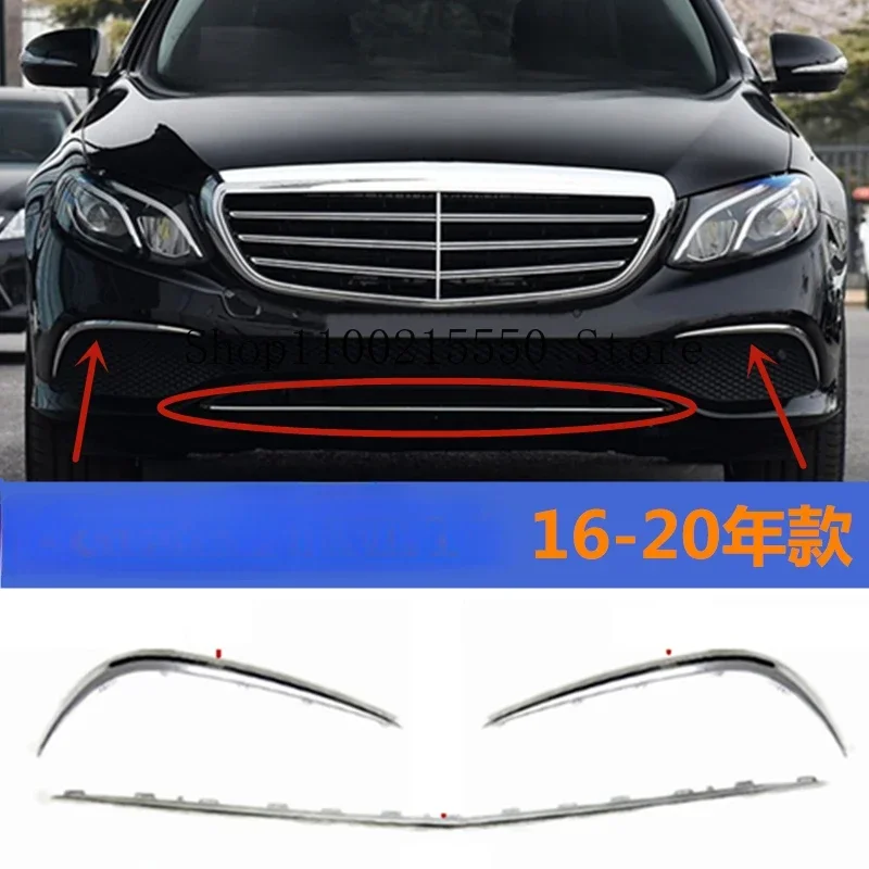 For Mercedes Benz E-Class W213  E200L E300L E320L 2016-2020 Front Bumper Bright Strip Chrome Trim Strip