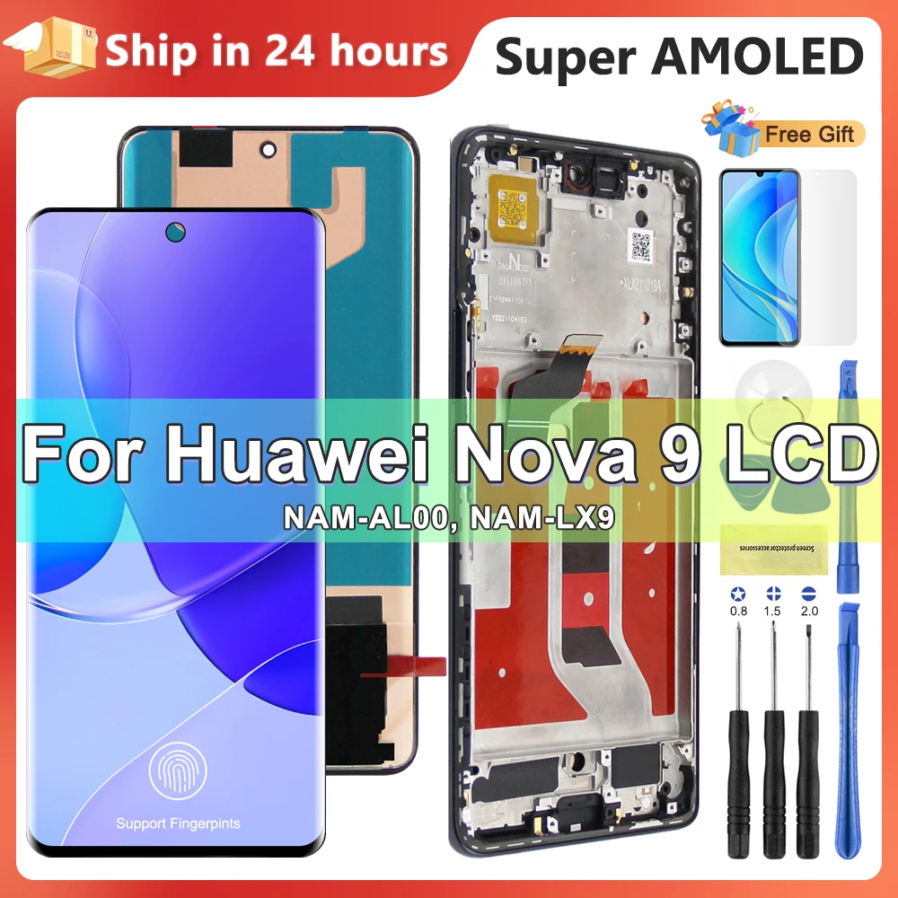 Amoled For Huawei Nova9 Nova 9 Display NAM-AL00, NAM-LX9 Pantalla LCD Touch Screen Digitizer Assembly Replacement