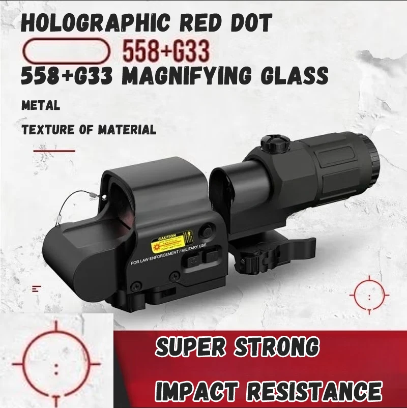 

558 holographic red dot hunting sight+G33x reflective holographic mirror with super strong impact resistance