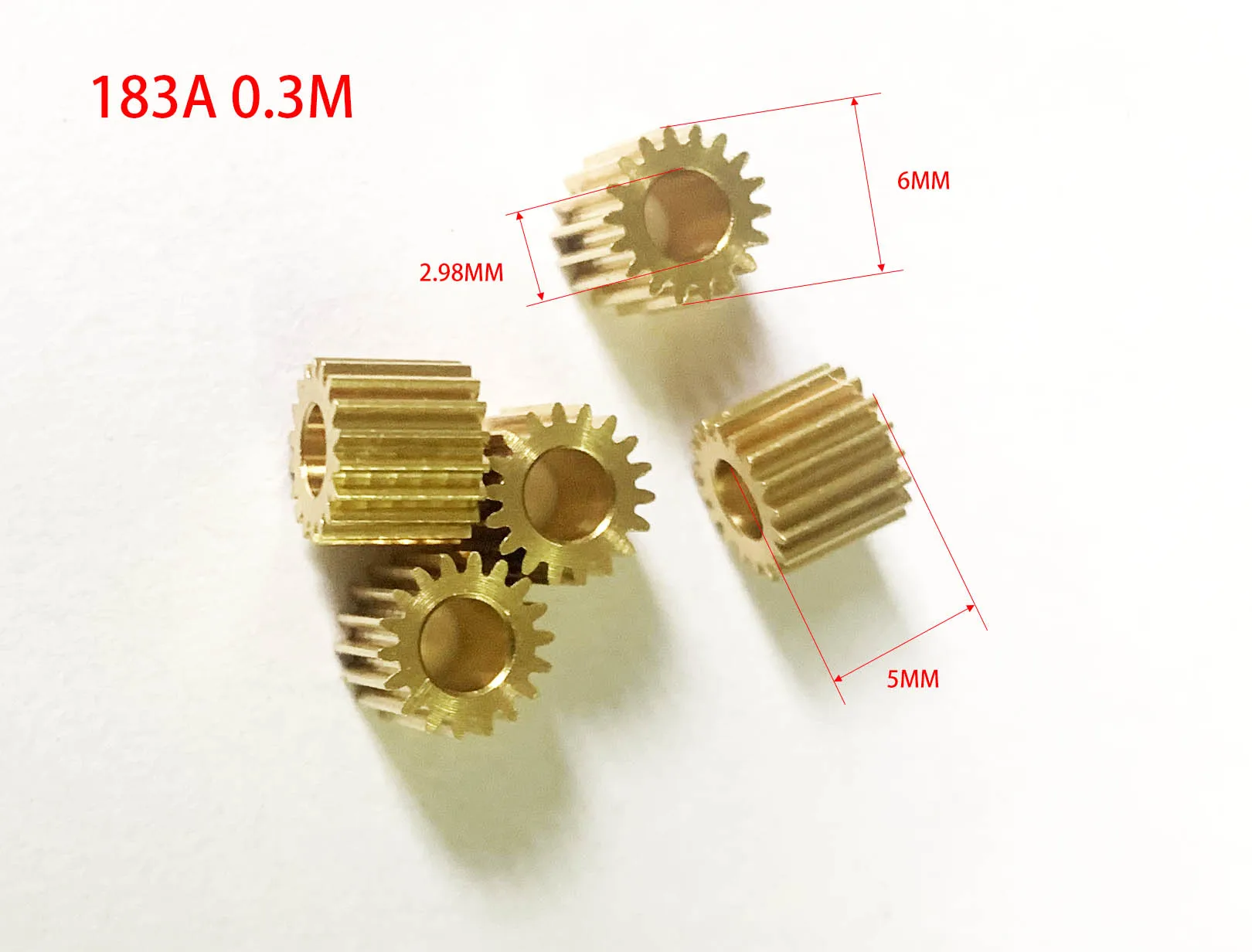 183A 0.3M Brass Gears 18T OD=6mm Hole 3mm Tight Fitting Height 5mm Metal Motor Reduction Gear Box Pinion 4pcs/lot