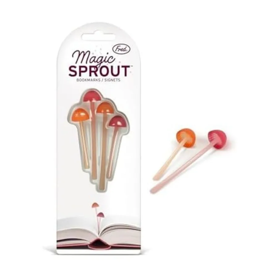 

Magic Sprout Mini-Mushroom s - Set of 4 - Two Sizes and Colors - Soft Flexible Silicone - Fun Stocking Stuffer Gt for Book Love