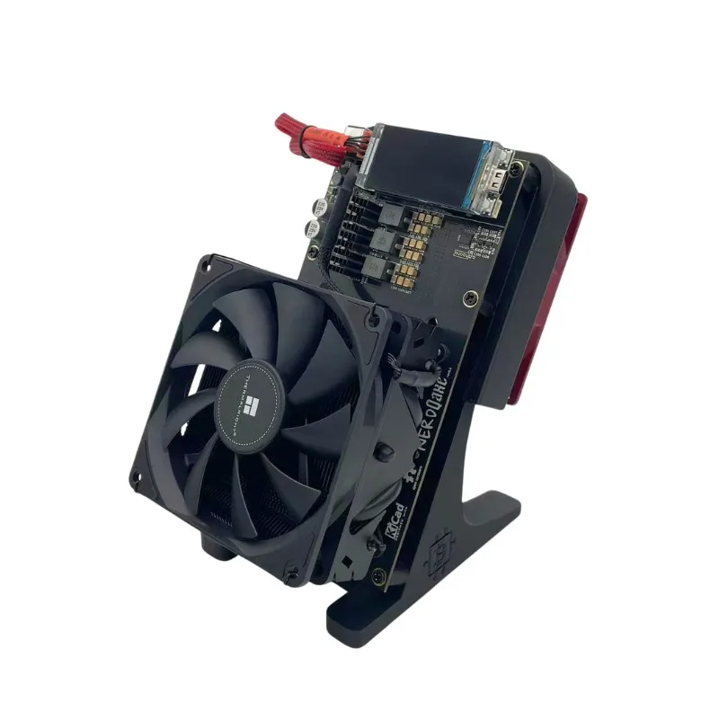 2025 Nerdaxe NerdQaxe ++ 4.8TH/s BTC Miner 4×BM1370 ASIC جهاز تعدين بيتكوين مفتوح المصدر مع PSU | طبعة المروحة باللون العنابي #6