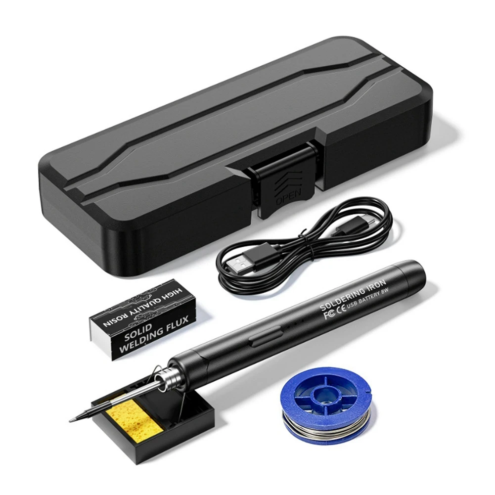 ABGH-Electric Soldering Iron Set Mini Home DIY Manual Soldering Tools 3 Heating Settings For Welding Repair Tools
