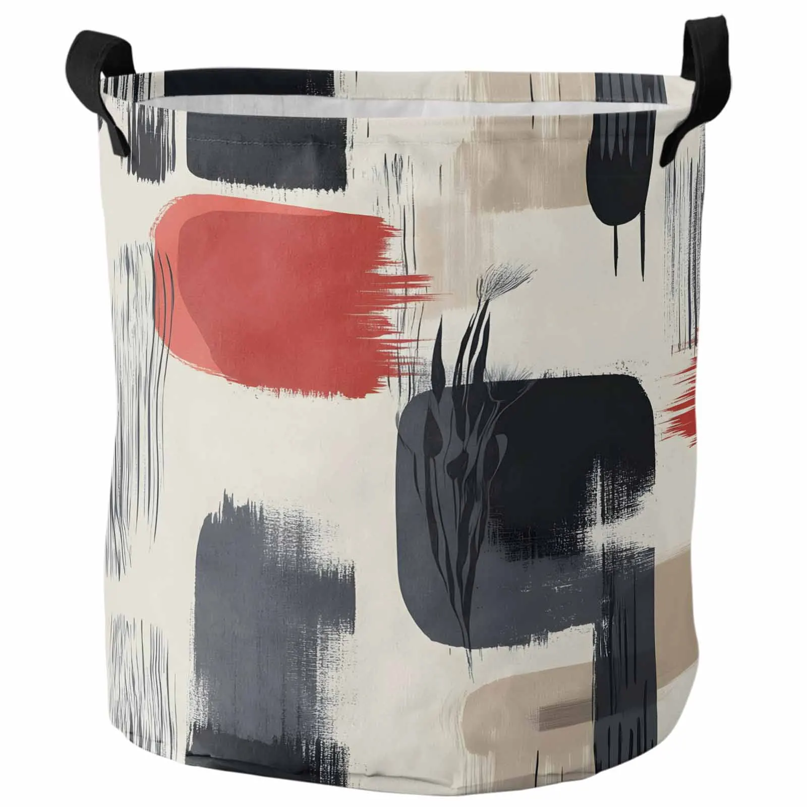 

Modern Impressionist Style Color Block Dirty Laundry Basket Foldable Waterproof Clothing Children Toy Storage Basket