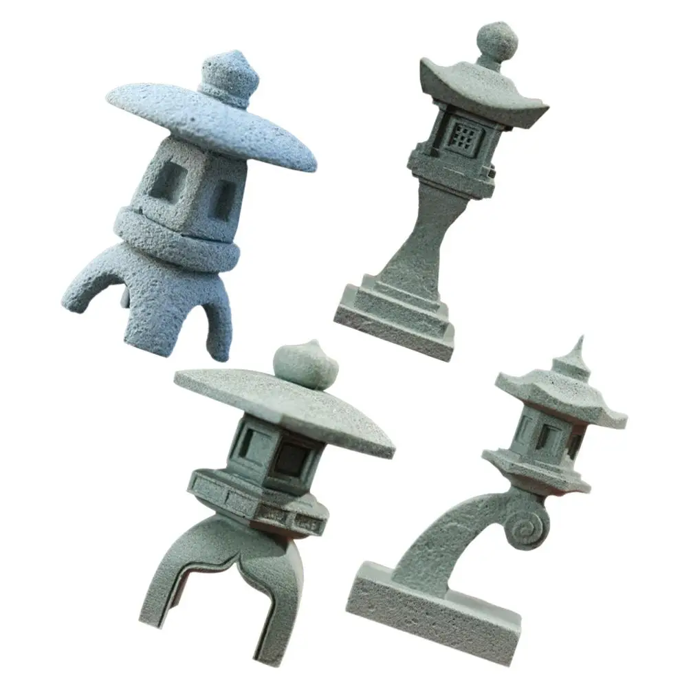 

4 шт. фонарь, каменная статуя, декор для обеденного стола, уникальное ретро украшение для рабочего стола, ремесленная архитектура, модель для путешествий