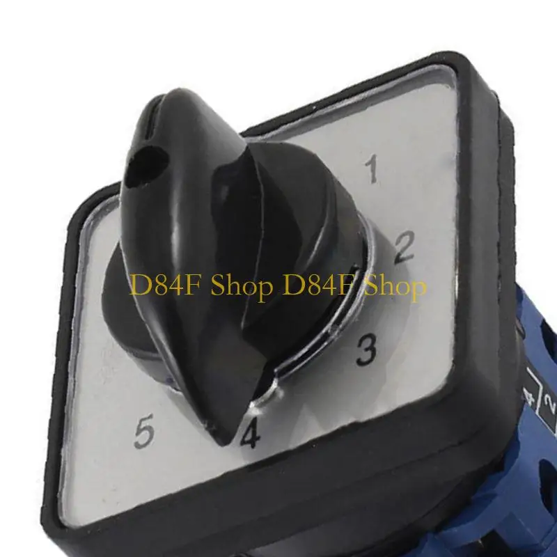D84F Panel Mounting Universal Rotary Changeover Switch 5-Position 0-1-2-3-4-5 10 Terminals 3-Phase CA10 660V