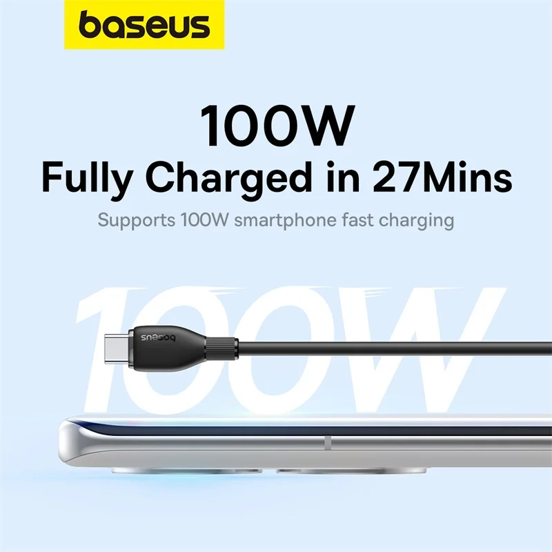 Baseus USB C 타입 케이블, 화웨이 아너, 샤오미, 삼성 슈퍼 차지, 66W, 100W 고속 충전, USB C 충전기, 데이터 케이블 와이어 코드