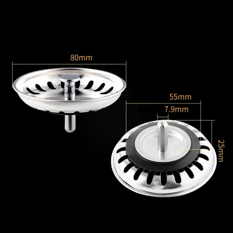 NEW 2pcs Kitchen Sink Strainer Stopper Waste Plug Sink Filter Filtre Sink Strainer Filter Floor Drain Kitchen Tools