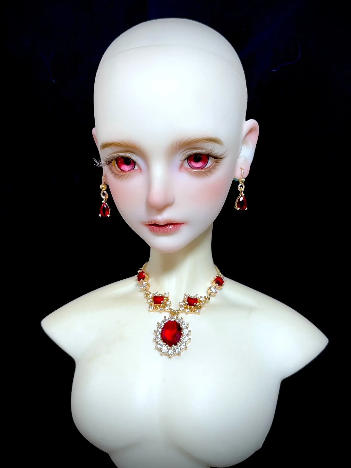 BJD Doll Necklace Earring Set Accessories, Earrings Require Dolls To Have Pierced Ears