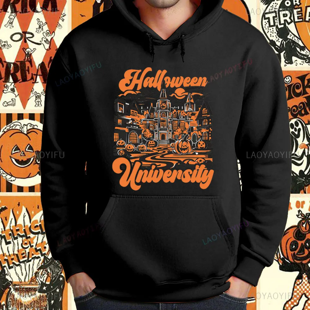 

Scary Pumpkin Halloween Men's Fall Hoodie HalloweenTown Scary Pumpkin Print Sweatshirt Unisexes Halloween Party Costume