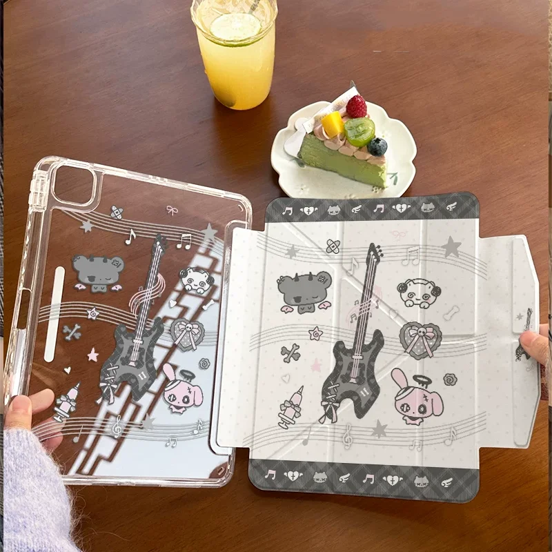 Piano Key Wave Notes Guitar Staff Monsters For iPad Cover Pro Air 18 20 21 22 2 1 11th A16 12.9