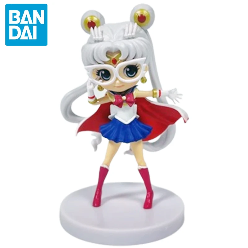 Original Bandai Sailor Moon Qposket Special Figure Anime Character Pvc Model Toy Collection Figurine Children's Xmas Gifts Doll