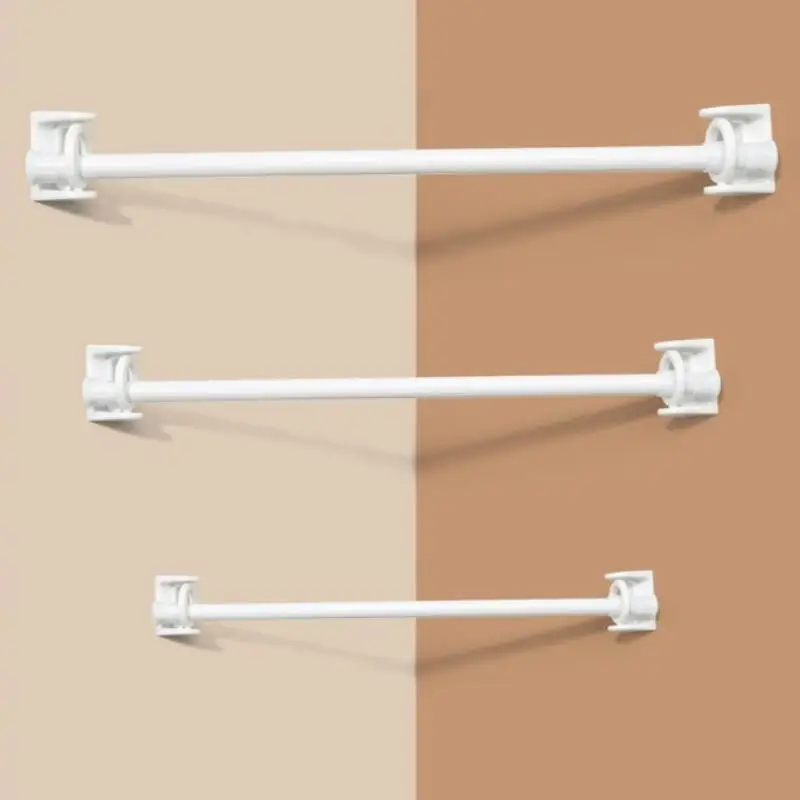 New 2 PCS Self Adhesive Curtain Rod Bracket 360 Degree Rotation Strong Adhesion For Bathroom Kitchen Bedroom Window