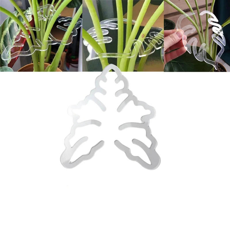 Turtle Shell Bamboo Clamp Set, Plant Stem Plastic Support,Flower-Shaped Green Plant Leaf Holder, Turtle Shell Bamboo