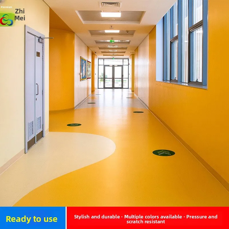 Pure Color Wood Grain Marble Pattern Wear Resistant Anti Slip School Floor Plastic Multi Layer Composite PVC Floor