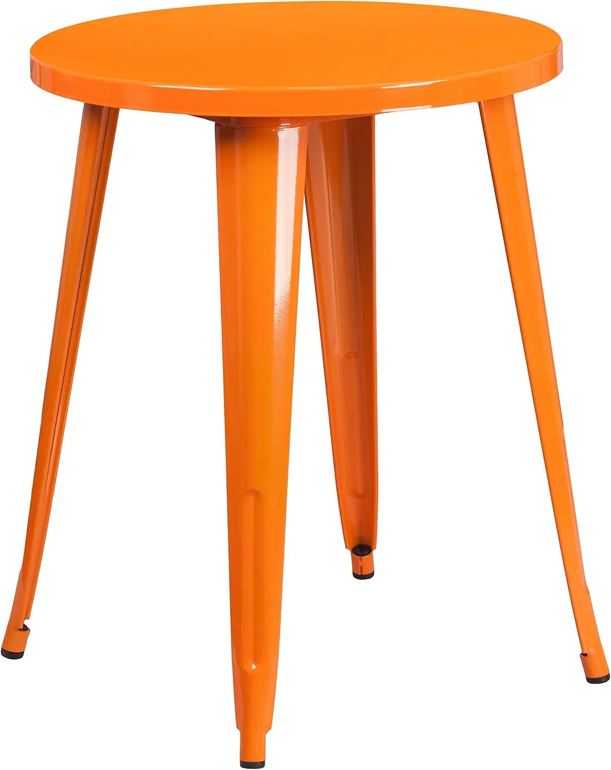 Commerciële Klasse 24 "Ronde Oranje Metalen Indoor-Buitentafel Set Met 2 Caféstoelen