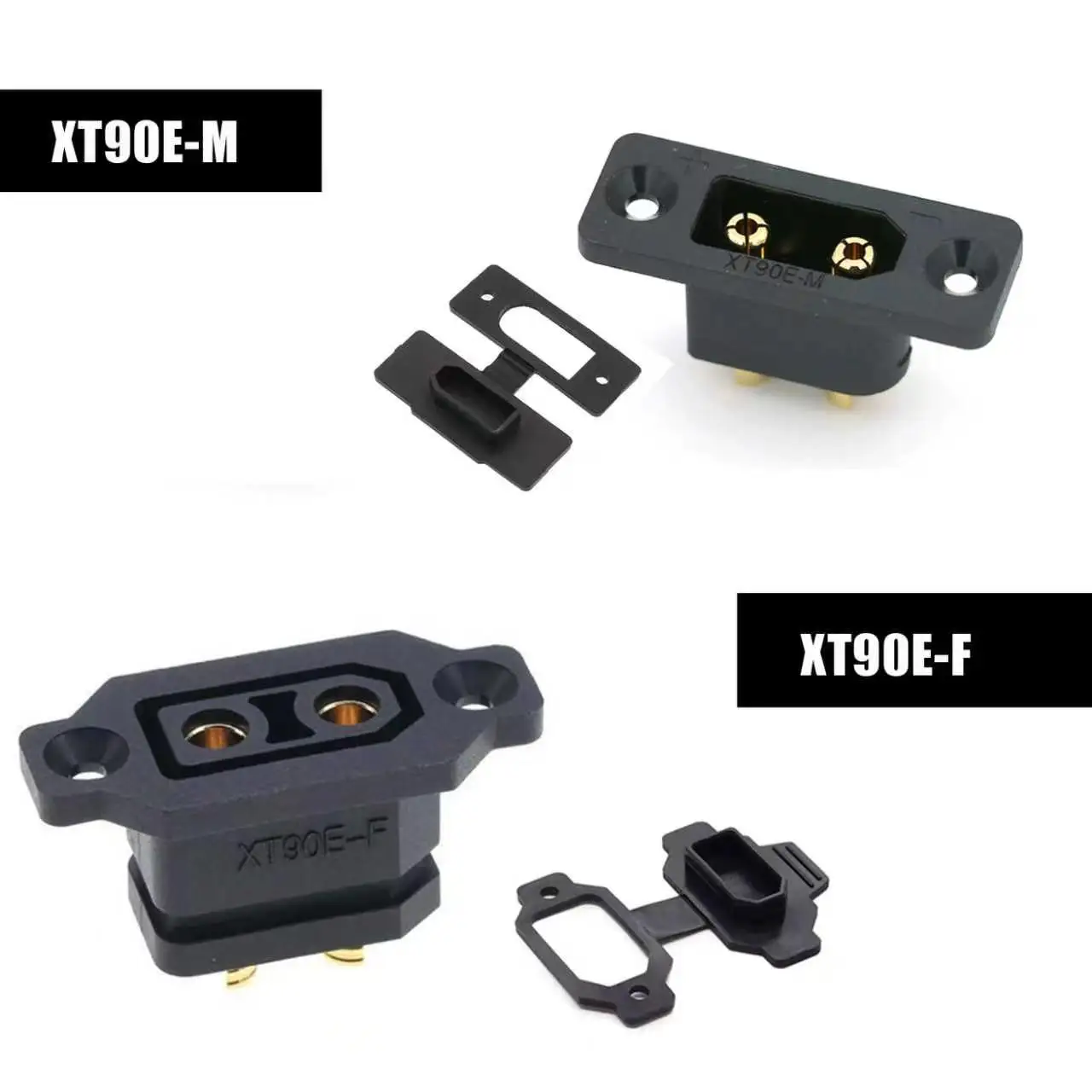 2pcs /5PCS XT90E-F XT90E-Male Battery Connector XT90E Female Plug Gold-plated XT90 Mountable Connector Black Socket ﻿
