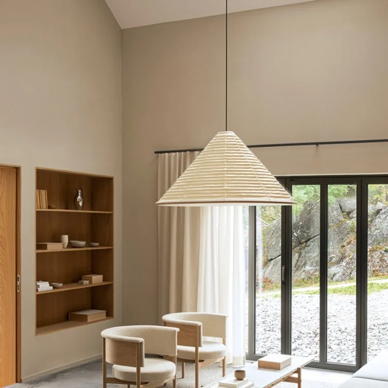 اليابانية وابي سابي قلادة أضواء مصمم مخروط الأرز ورقة الإبداعية المعيشة غرفة الطعام غرفة الشاي مقهى الإقامة مخروط مصابيح معلقة #4