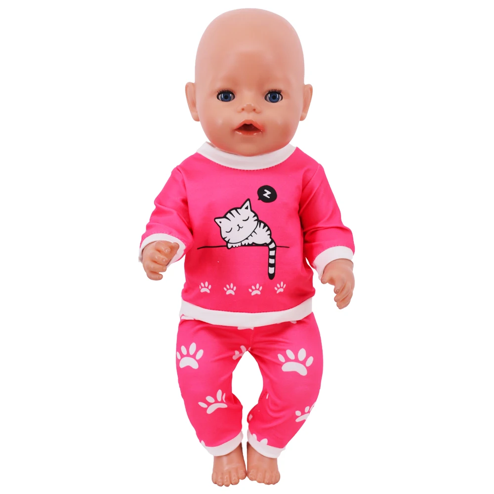 Pyjama flamant rose et mini chaussettes pour fille de 18 pouces, ensemble de 2 pièces, cadeau de 43 cm, vêtements de bébé au beurre, accessoires, articles pour OG, meilleur jouet