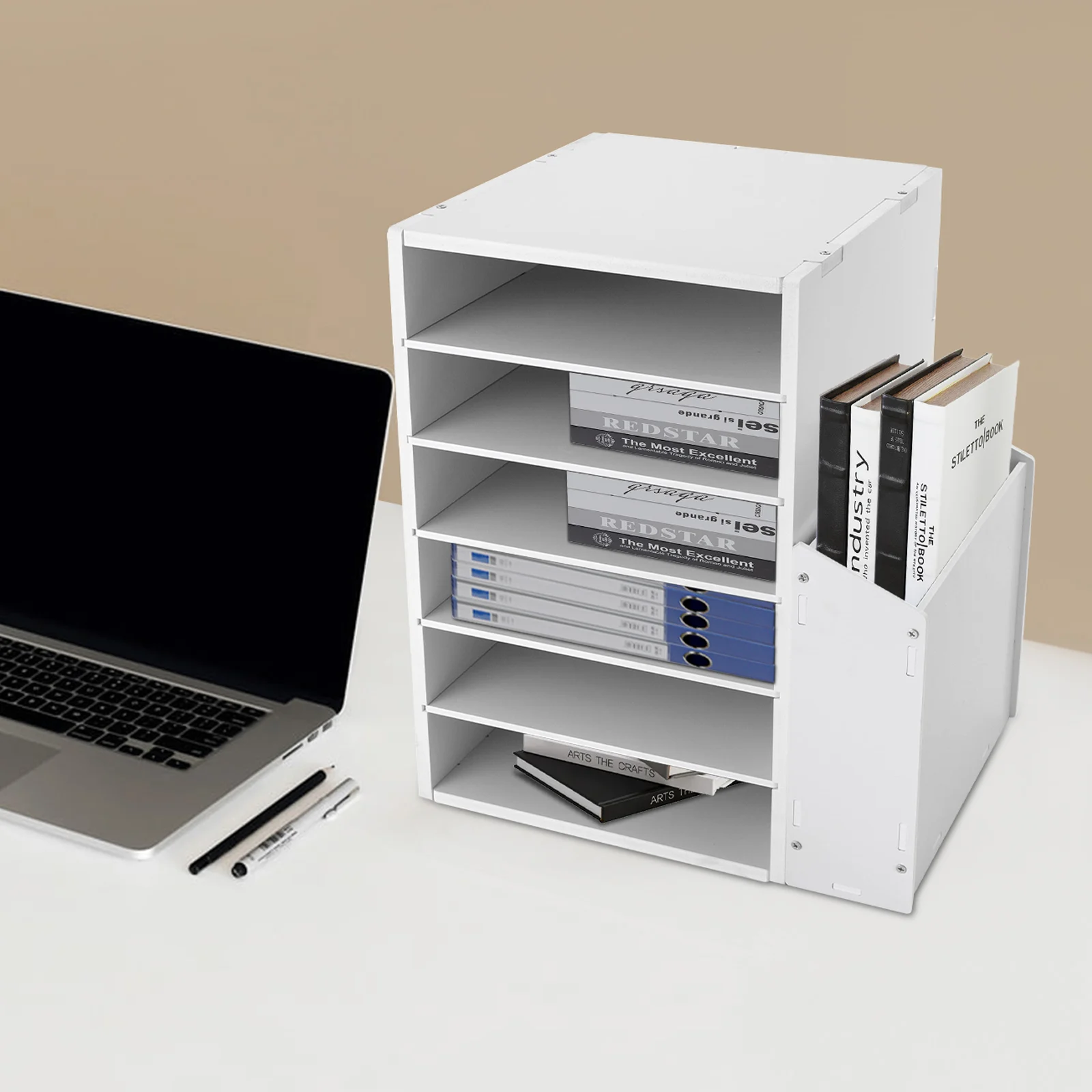 

Белый настольный органайзер для файлов из ПВХ, многофункциональный прямоугольный держатель для документов с противоскользящими накладками