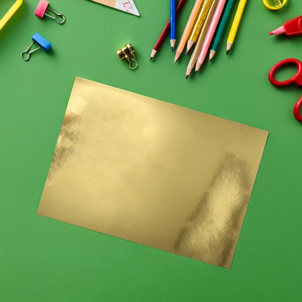 Papier cartonné métallique pour bricolage, 60 pièces, finition miroir brillant, feuilles de feuille d'or, papier pliant Origami, fournitures d'art pour Scrapbook