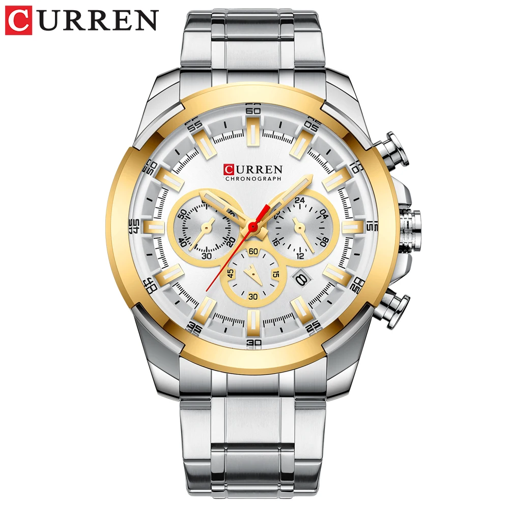 Curren 8361 Men Watch Business Stainless Steel Quartz Casual Fashion Wristwatch 6-Hand Luxury Relogio Masculino