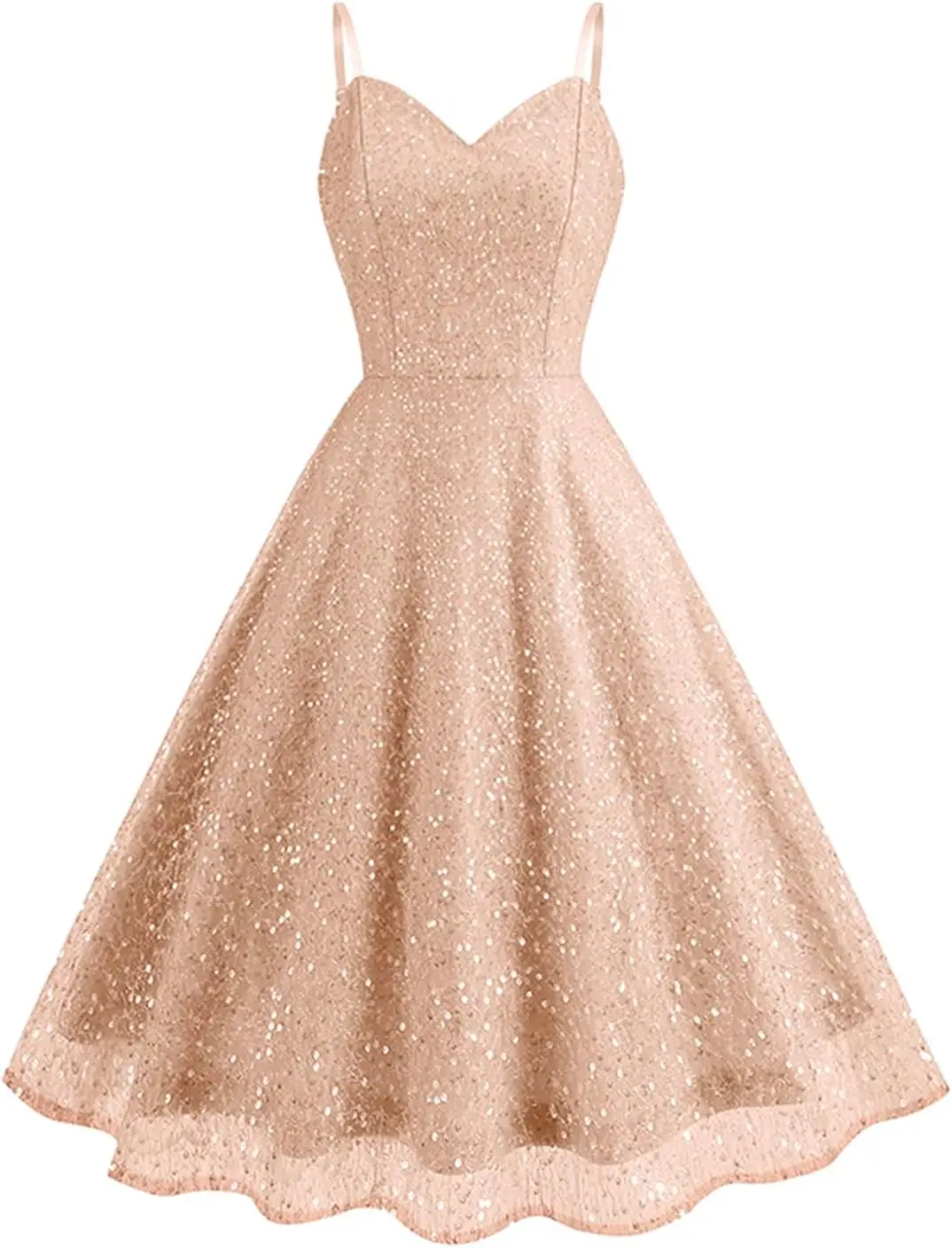 Vestido feminino linha a com lantejoulas e glitter, alça espaguete, vestido de festa brilhante, vestido curto de baile, casamento, coquetel