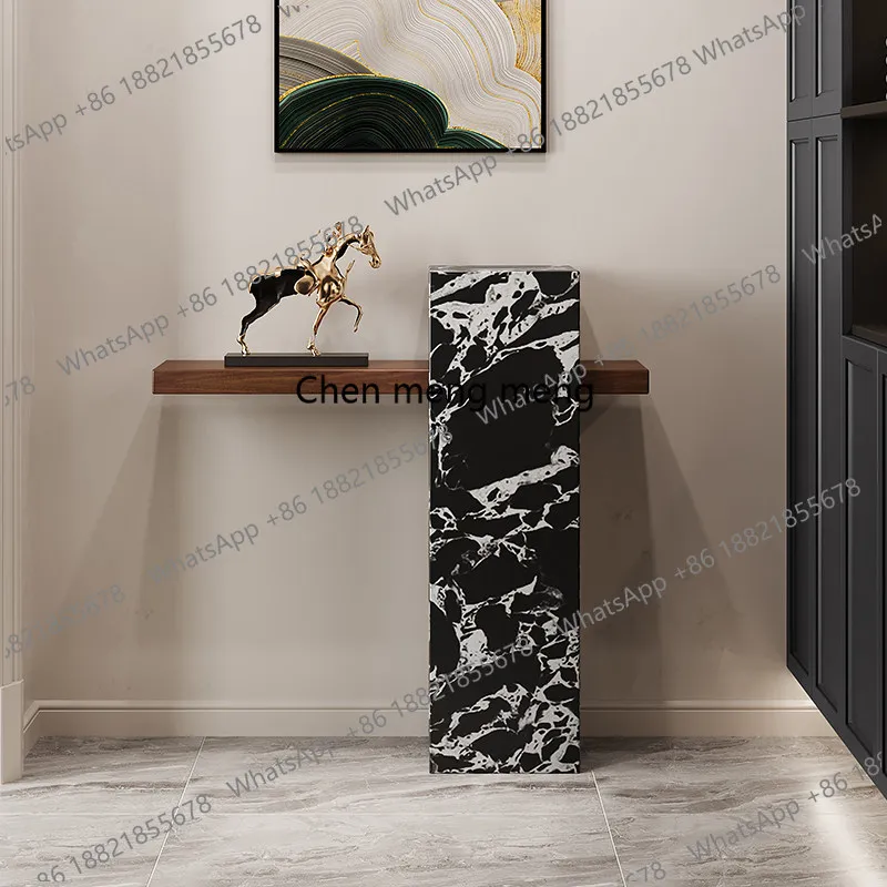 Natural travertine entrance table corridor entrance table retro long table decorative strip case