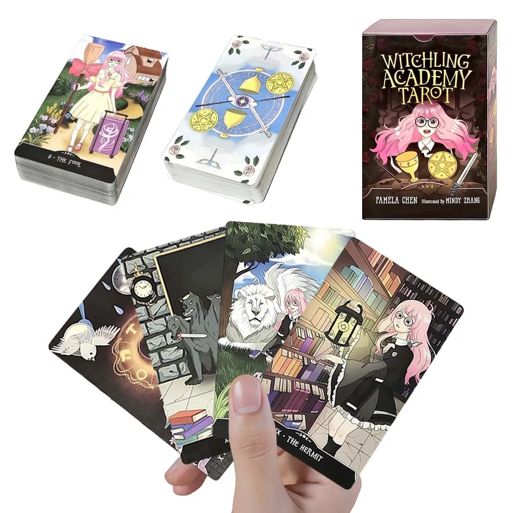 78 بطاقة الساحرة أكاديمية التارو سطح السفينة 12 × 7 سنتيمتر النسخة الإنجليزية نظام رايدر العرافة أوراكل سطح السفينة طقم هدايا