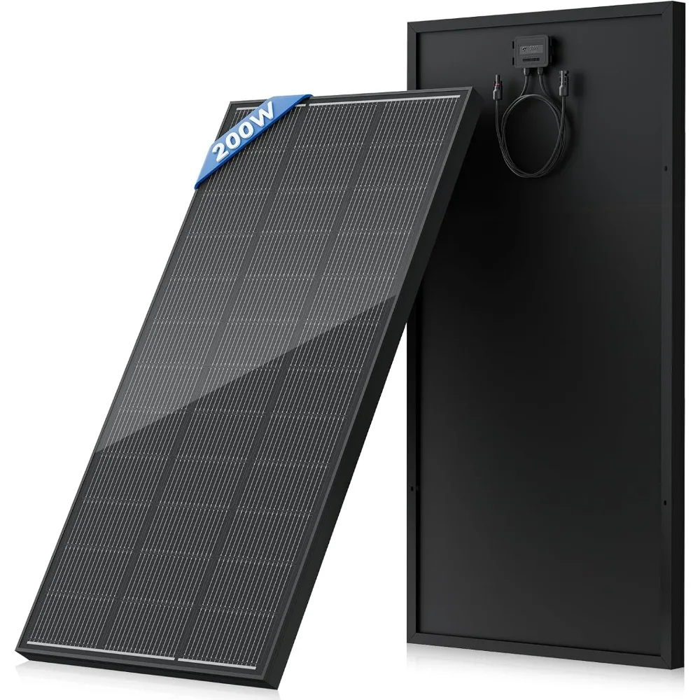 

200 Watt Solar Panel 18BB, 25% High Efficiency, N-Type 12V 200W Solar Panel, Monocrystalline PV Modules, for Rooftop, RV, Farm