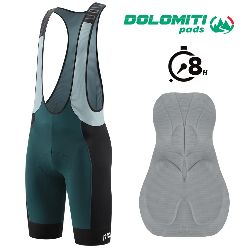 RION Fietsen Bib Shorts Mannen Mountainbike MTB Gewatteerde Panty Fietskleding Pro Mannelijke Slabbetjes Dolomiti 8H Lange afstand Wegrijden