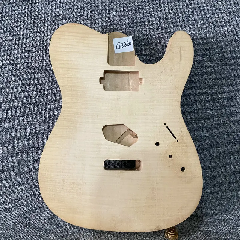 

GB300 Tele Electric Guitar Unfinished TL Guitar Body Natural Solid Maple Top with Solid Alder Surface Damages and Cracks