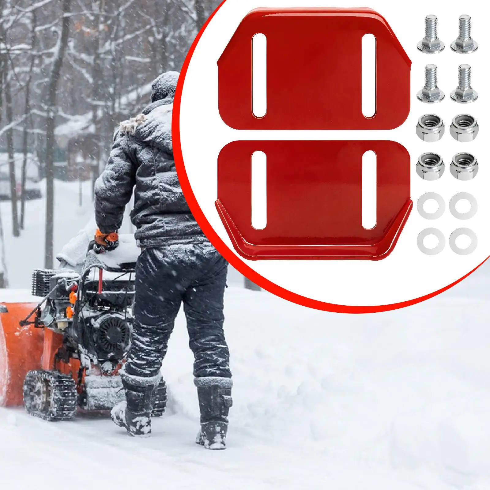 Universal Snow Blower Skid Plate Shoes with Mounting Hardware Snow Parts for 2 Stage Throwers Preparation of Snow Ball