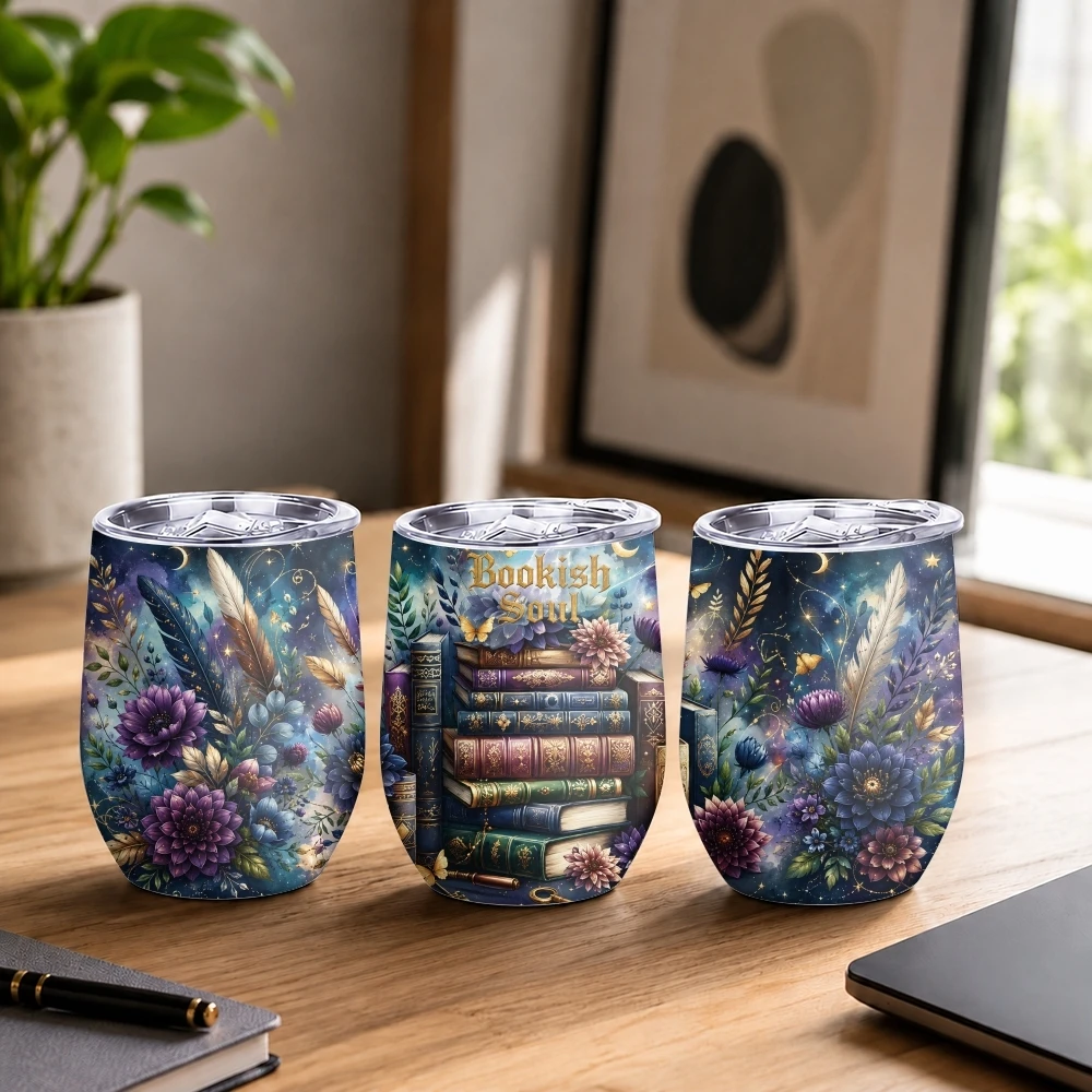 Featuring a Fantasy Book Vacuum Flasks 12oz Insulated Stainless Steel Mug with Lid Double Wall Vacuum Hot Cold Drink Cup